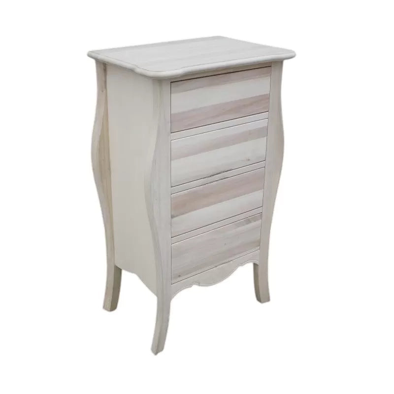 Cassettiera classica in legno 4 cassetti grezzo l.62 p.42 h.105 (3034) - Mobili 2G
