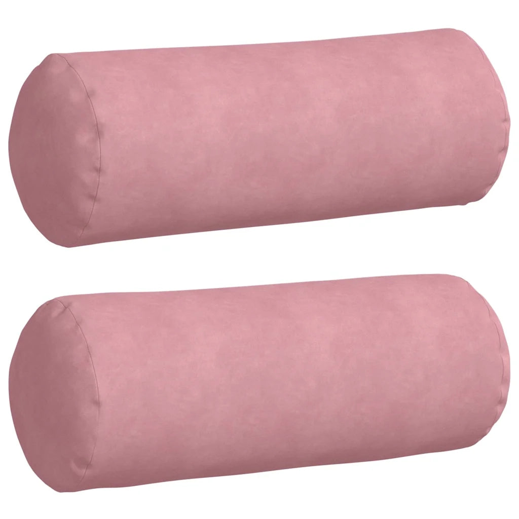 Cuscini a rullo 2 pcs Rosa Ø 25 x 70 cm Tessuto in Cords