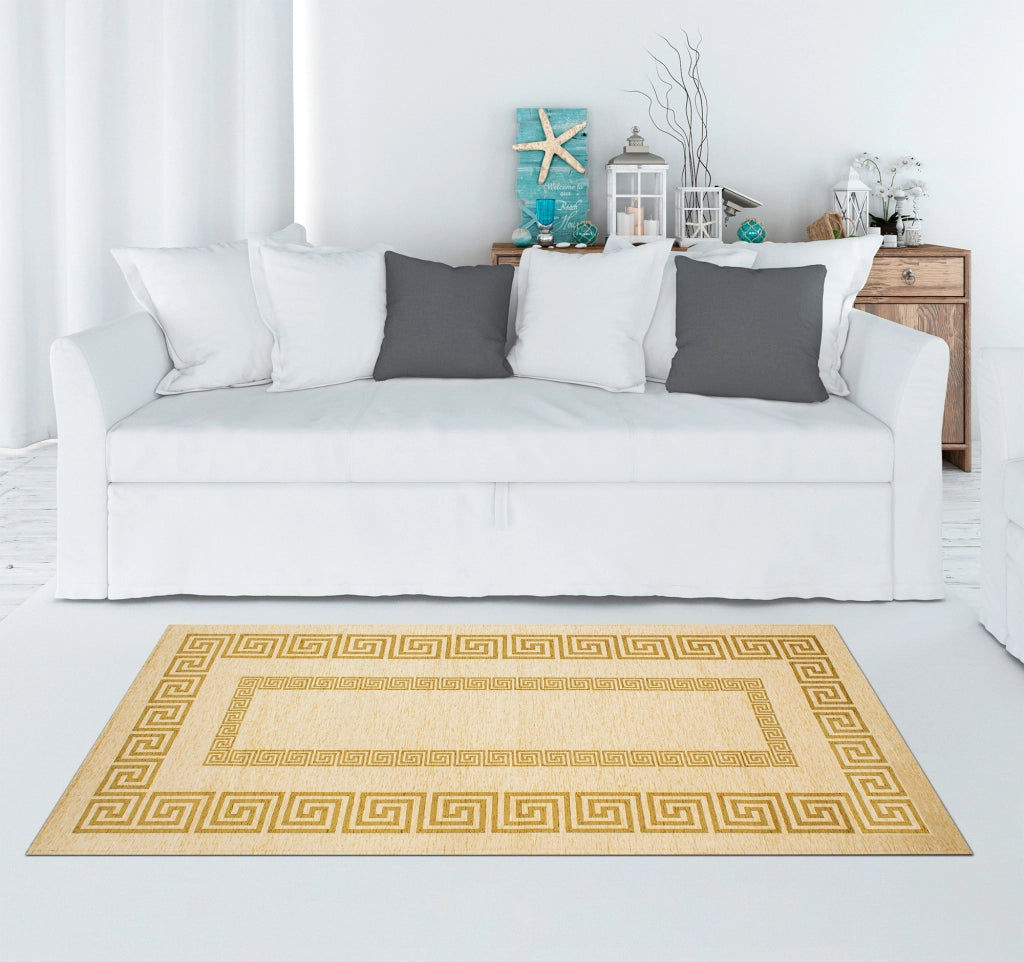 Tappeto Arredo Moderno Morbido in Ciniglia Ingresso Antiscivolo Prodotto Italiano  Soggiorno Camera Salotto Disegni Piazzati Cotone Varie Misure Grande Atena/Champagne - 175x280 cm