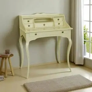 Scrivania scrittoio in legno massiccio gambe provenzali mod Venezia avorio