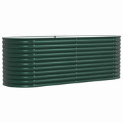 Fioriera rialzata minimalista per giardino o terrazza 240 x 80 x 81 cm acciaio verde 02_0058904