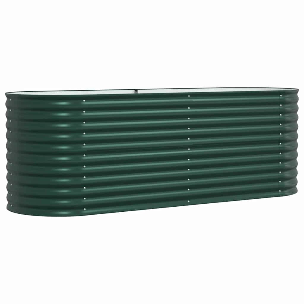 Fioriera rialzata minimalista per giardino o terrazza 240 x 80 x 81 cm acciaio verde 02_0058904