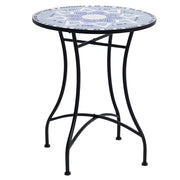 Tavolino da giardino rotondo con piano a mosaico ¨C zephmum ¨C ?60x71 cm