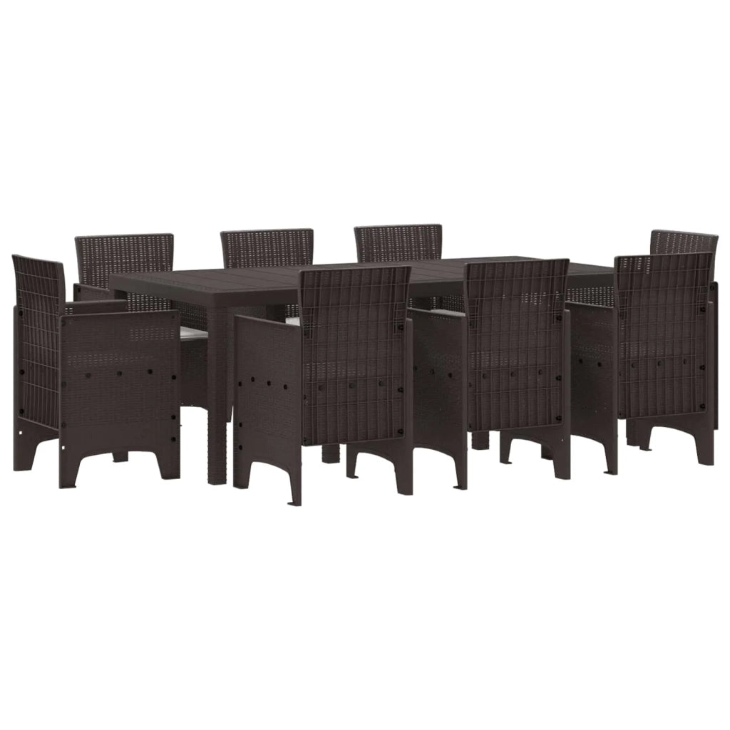 Set da Pranzo per Giardino 9 pcs Marrone Polipropilene 3378579