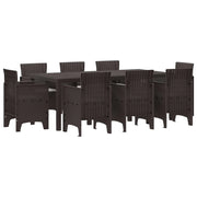 Set da Pranzo per Giardino 9 pcs Marrone Polipropilene 3378579