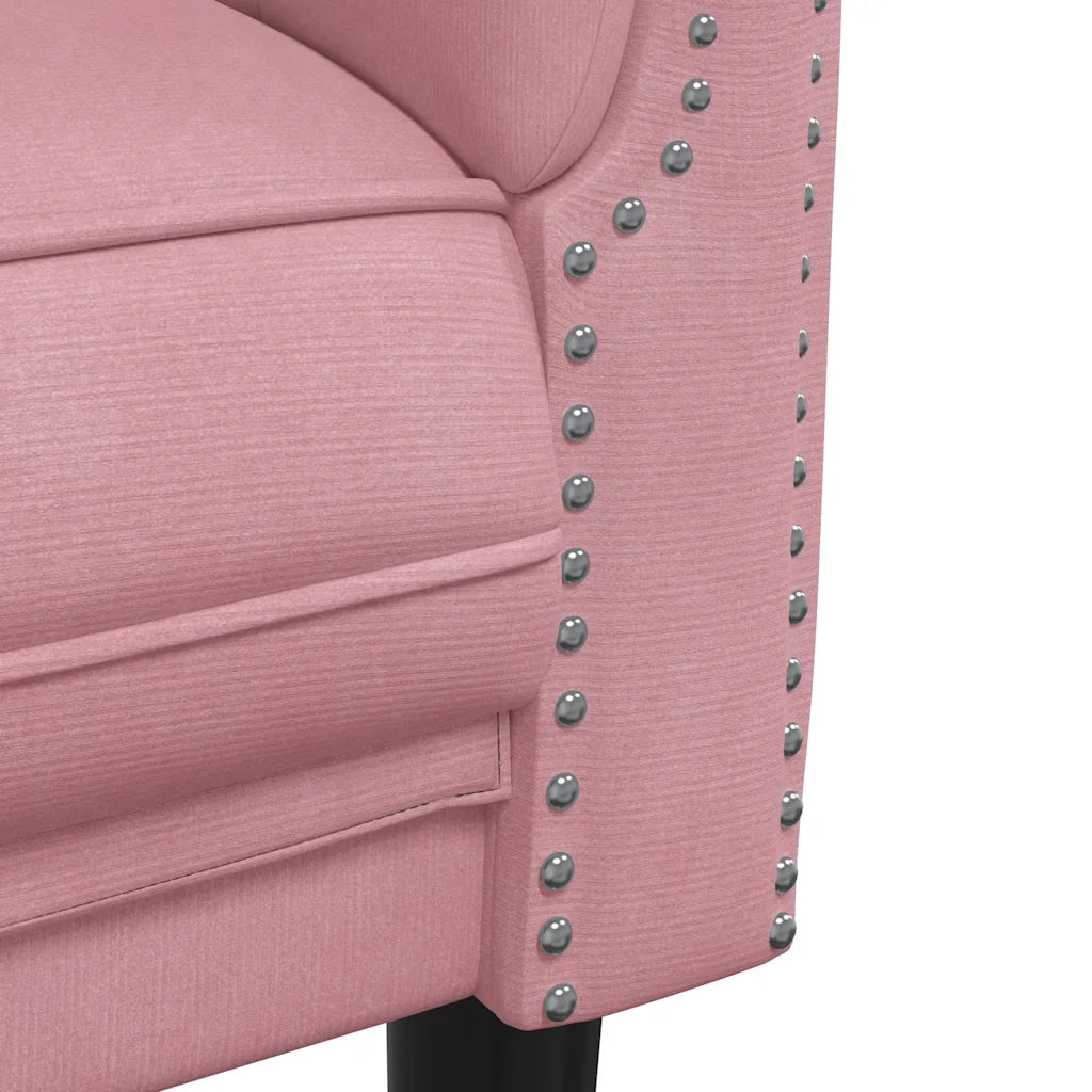 Divano | Divano da soggiorno | Sofa a 3 Posti Rosa in Velluto