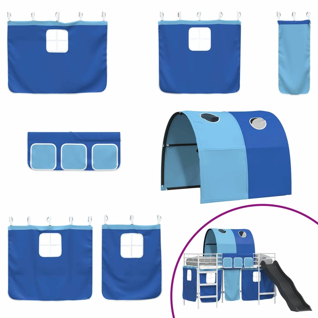 Struttura del letto loft per bambini Bianco e Blu 90 x 190 cm
