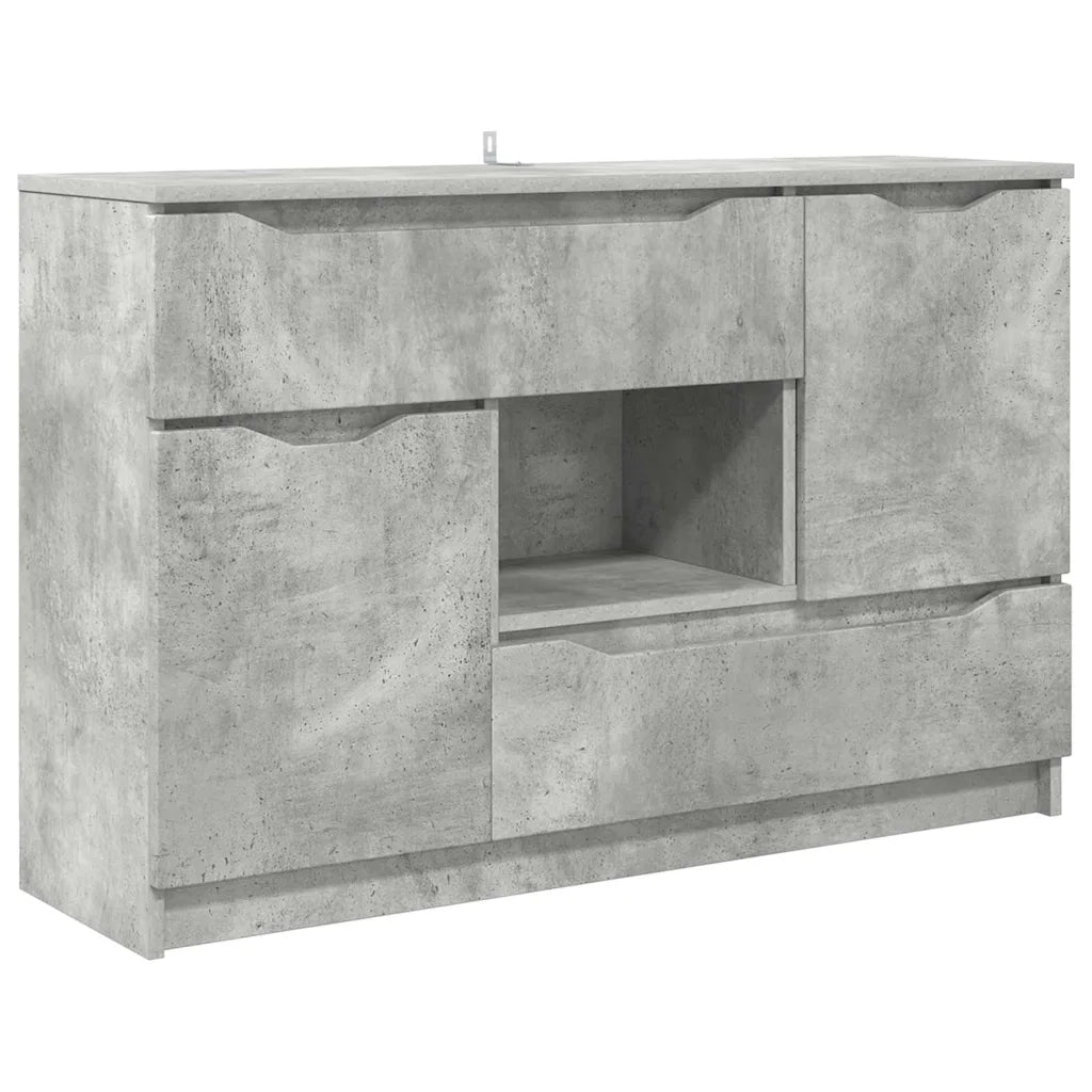 Credenza-Buffet-Armadio da cucina Grigio cemento 100 x 30 x 65,6 Legno multistrato