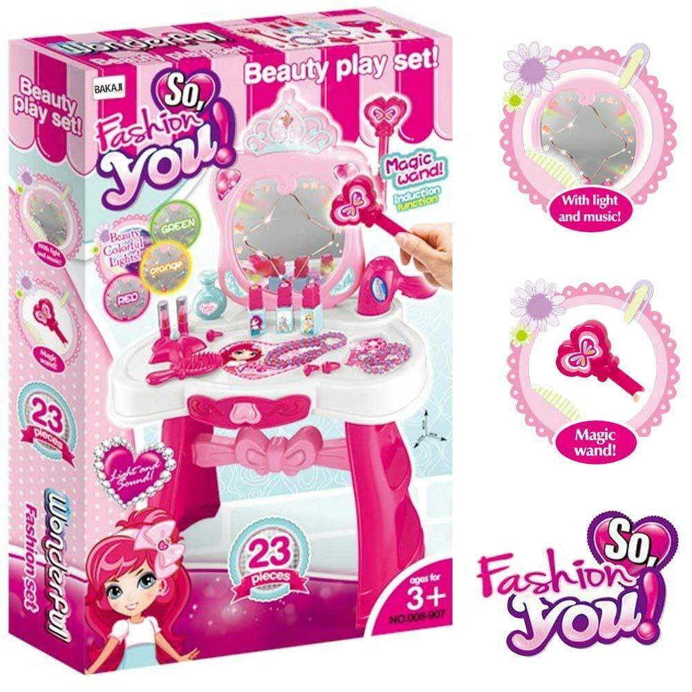 Specchiera Make Up per Bambina con Scettro Magico Centro Bellezza per Bambine