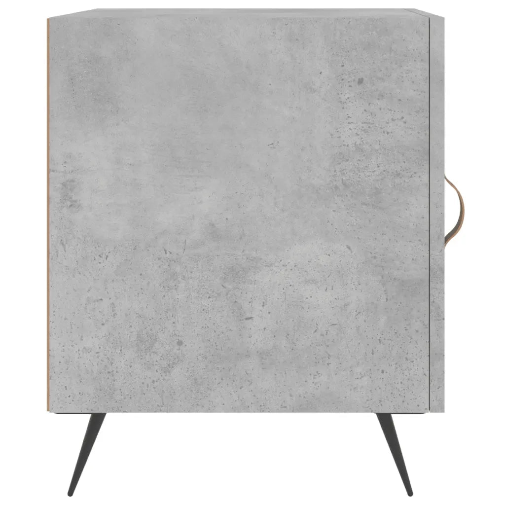 Set di 2 Comodini | Armadio da Notte | Mobiletto da notte Grigio Cemento 40x40x50 cm in Legno Multistrato