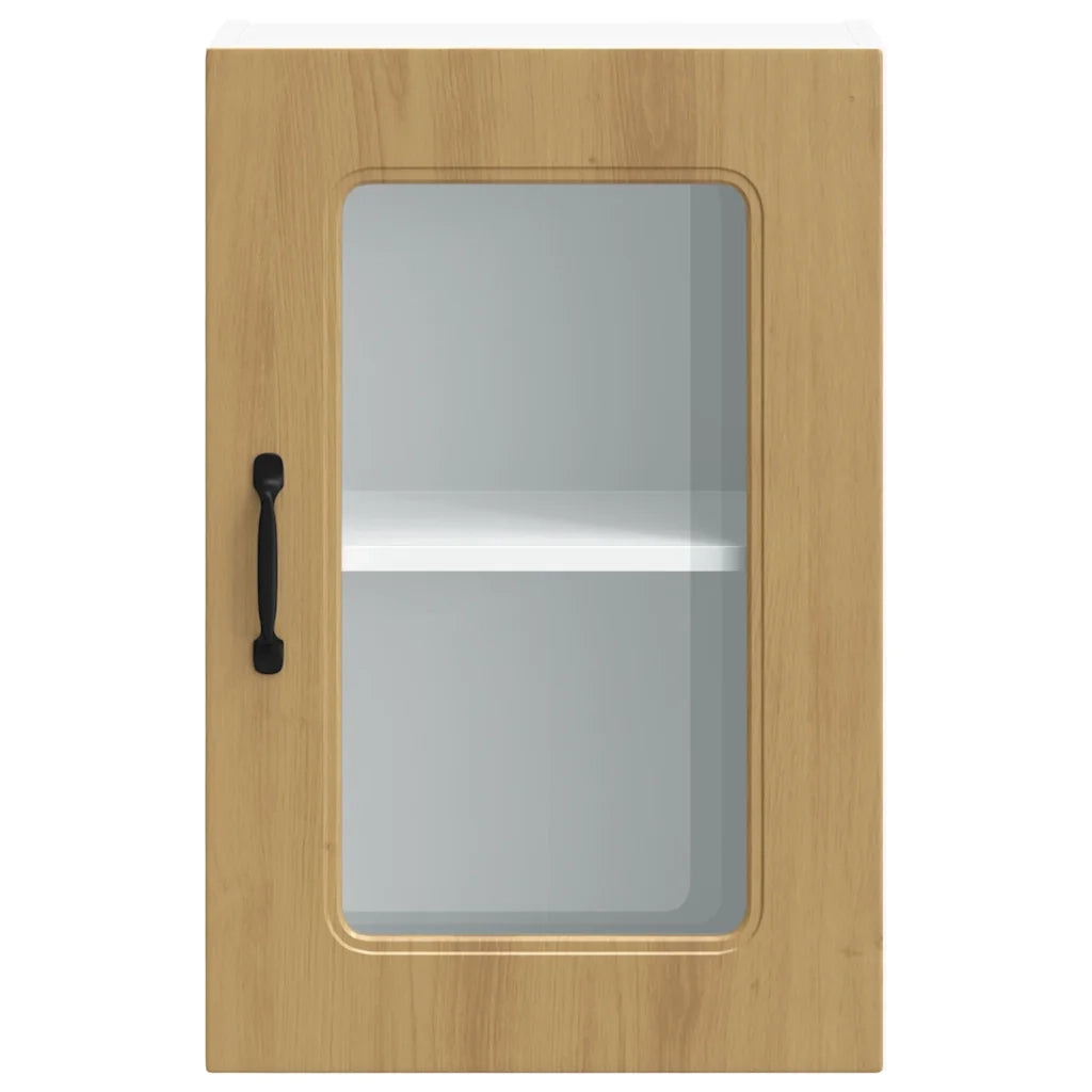 Pensile da Cucina con Porta in Vetro-Mobile Cucina da Parete Kalmar Rovere Artigianale 275409