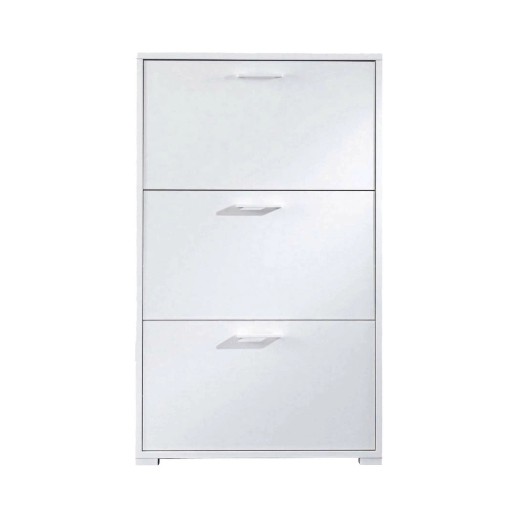 Mobile Portascarpe Axinite, Scarpiera 18 Paia Made in Italy, 67x28x112h cm Bianco