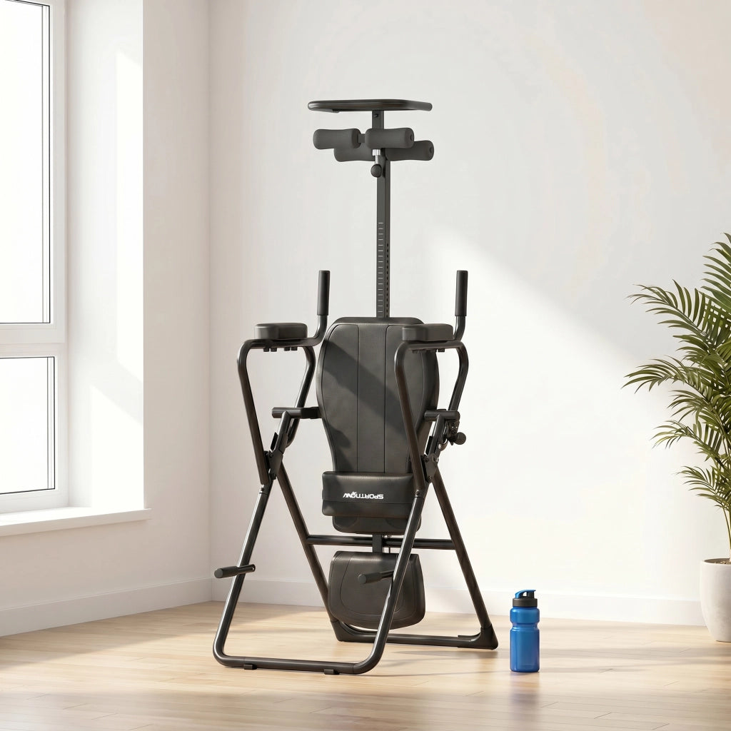 Tavolo Inversione 161x69x146 cm con Barre Flessioni Trazioni Tavolo di Inversione in Acciaio Q195 Nero