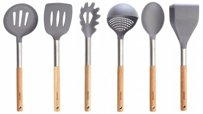 Set di utensili da cucina in acacia antigraffio Kinghoff KH-1325