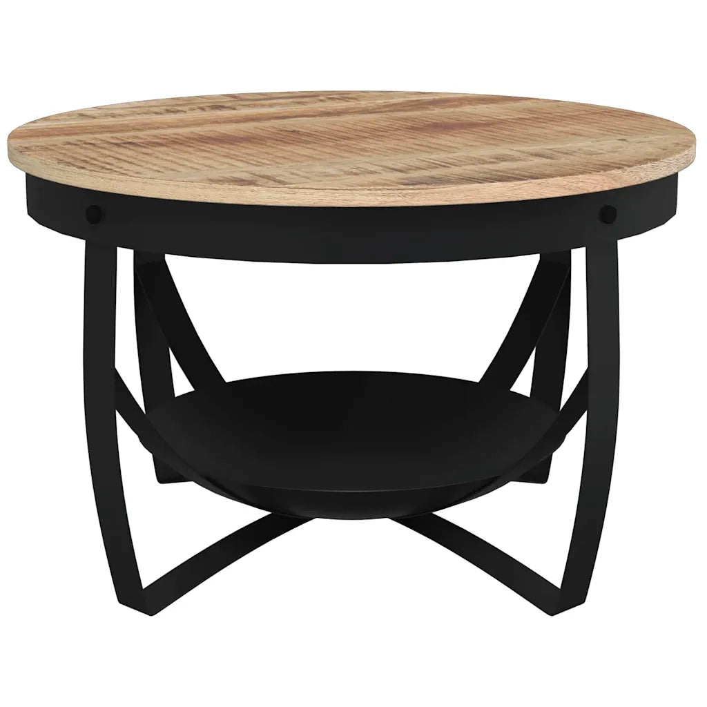 Tavolino da CaffÃ¨ Ã˜68x43cm in Legno di Mango Grezzo  cod mxl 15298