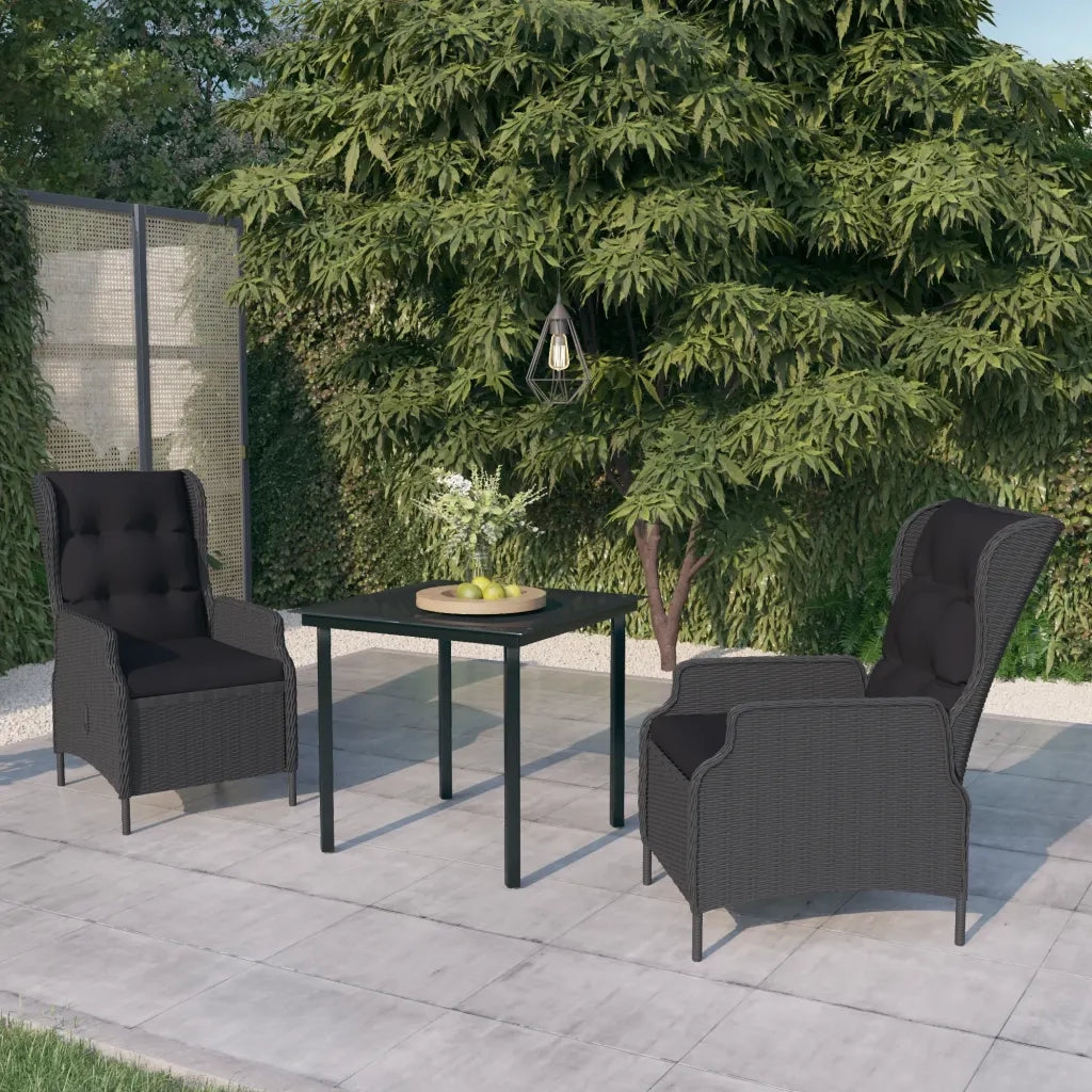 Set da Pranzo da Giardino 3 pz Grigio Scuro 3099637