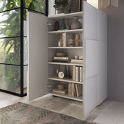 Montale, Armadio Multiuso 2 Ante 4 Ripiani, 78x115.5h cm Bianco Lucido