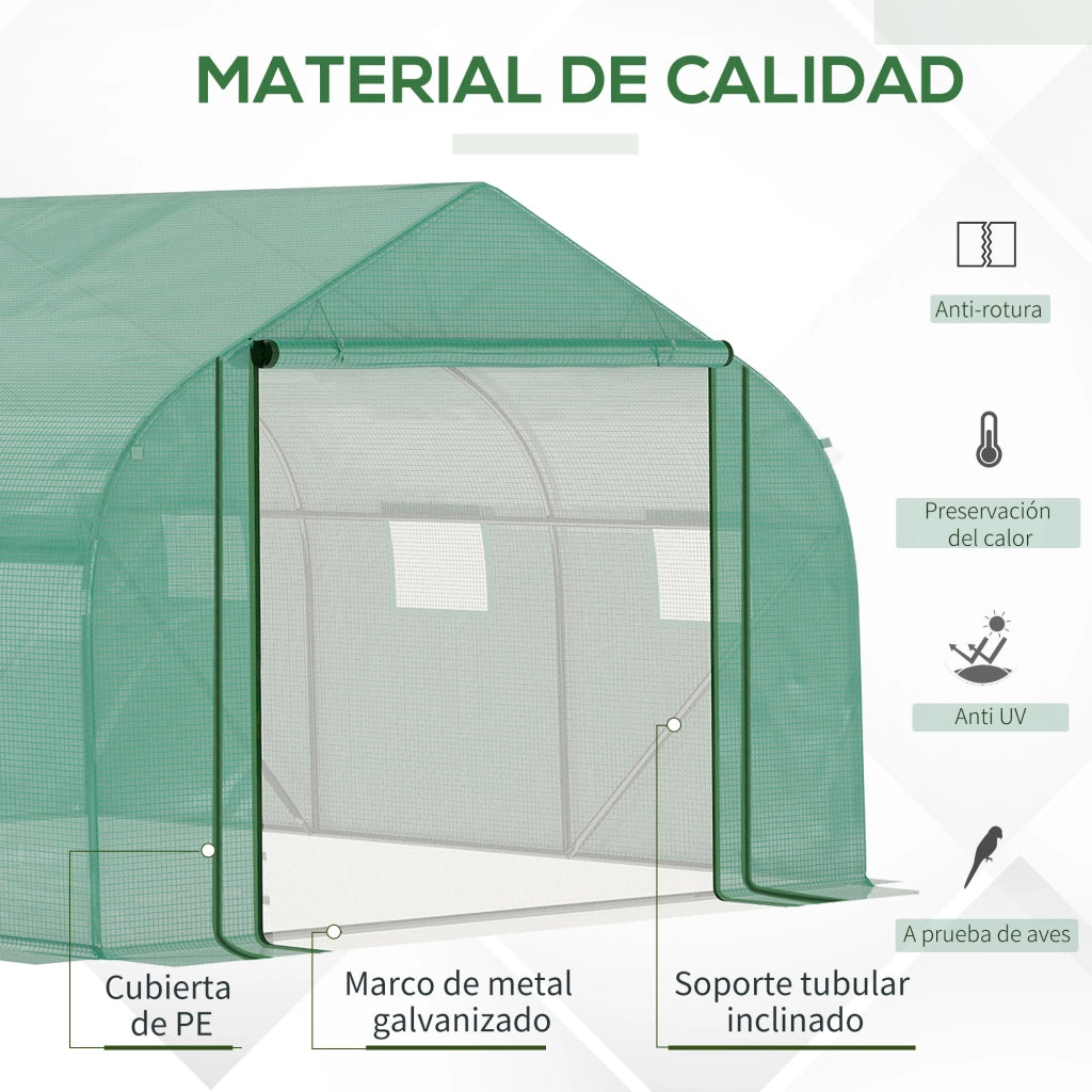 Serra Tunnel 3.5x3x2 m ¨C zephmum ¨C Verde Polietileno 140 g/m2