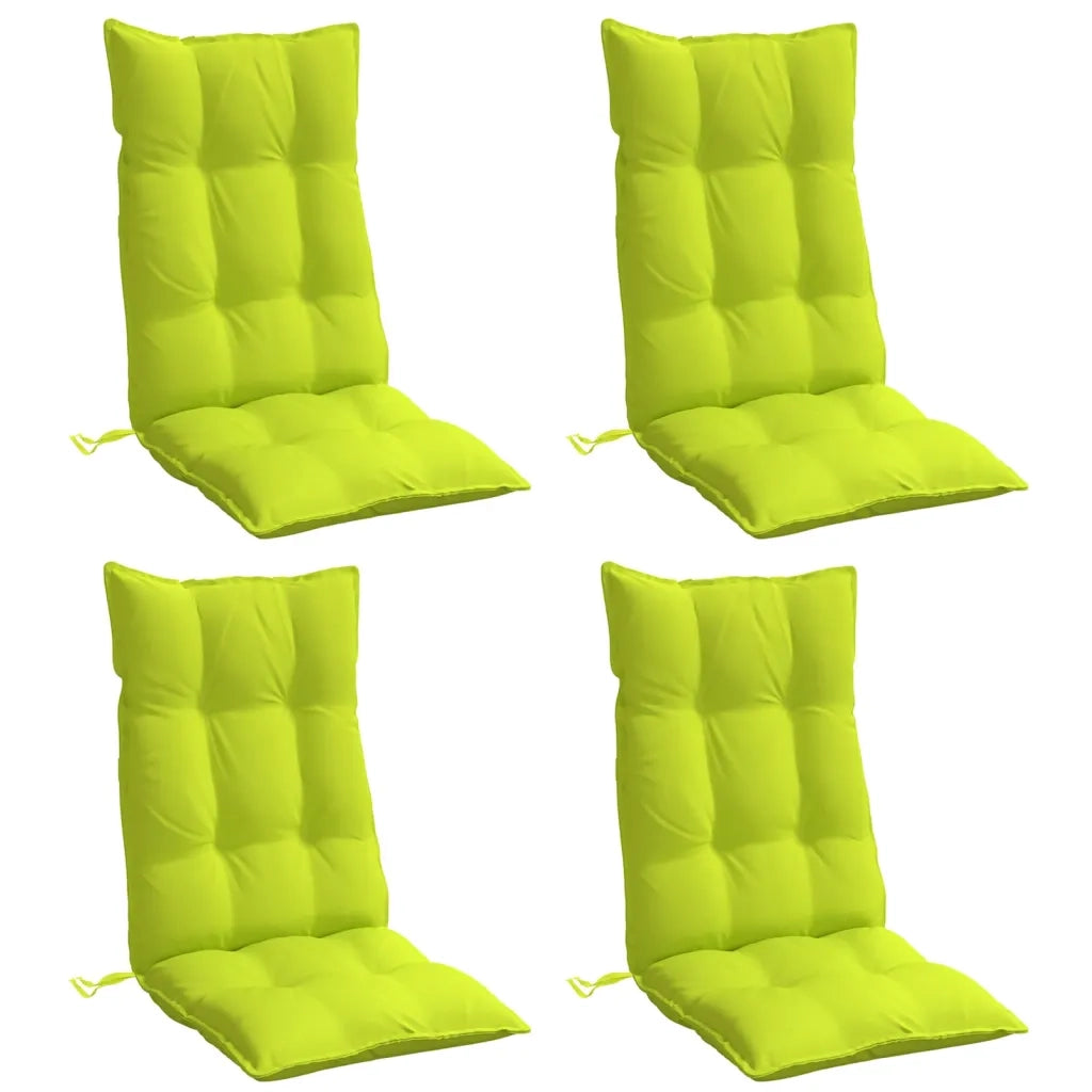 Cuscini Sedia Schienale Alto 4 pz Verde Chiaro Tessuto Oxford