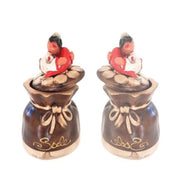 Trade Shop - Contenitore Sale Elemento Decorativo Casa Pulcinella Portafortuna Terracotta -