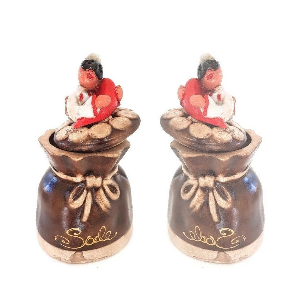 Trade Shop - Contenitore Sale Elemento Decorativo Casa Pulcinella Portafortuna Terracotta -