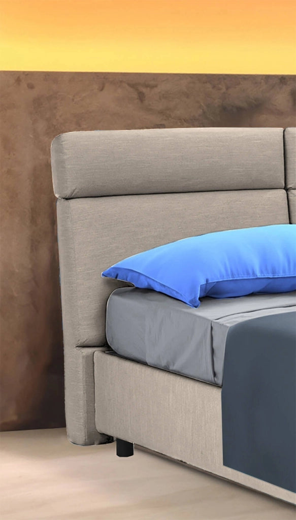 Letto Matrimoniale Ator, Letto Matrimoniale Sfoderabile Made in Italy, Grigio Tortora\