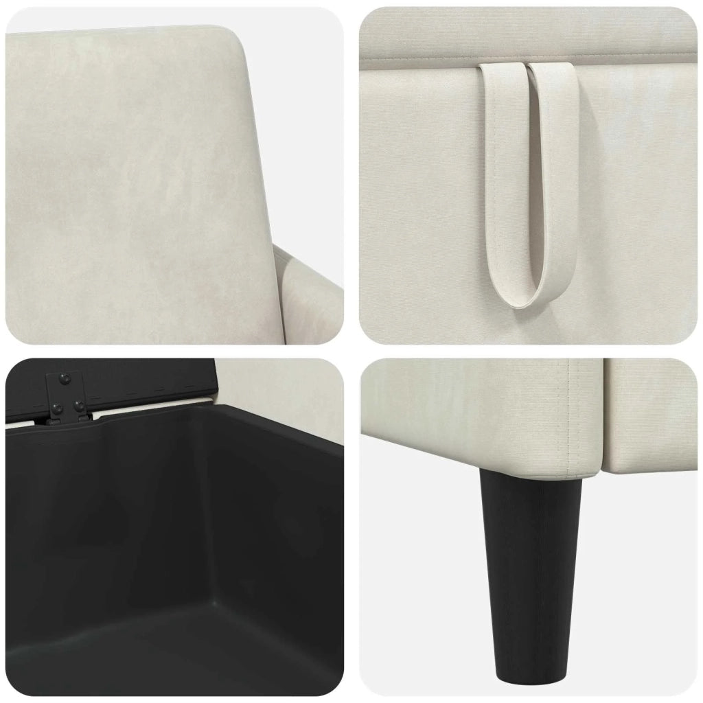 Set di Divani con Storage 2 pz Crema Poliestere 3429226