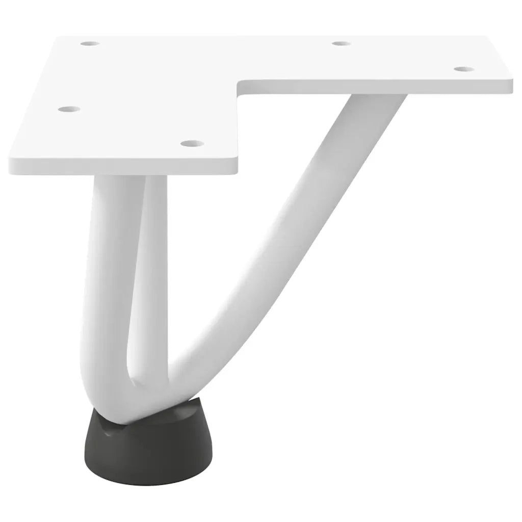 Gambe a forcina per tavolino 4 pz bianche 10 cm in acciaio massiccio 4012429