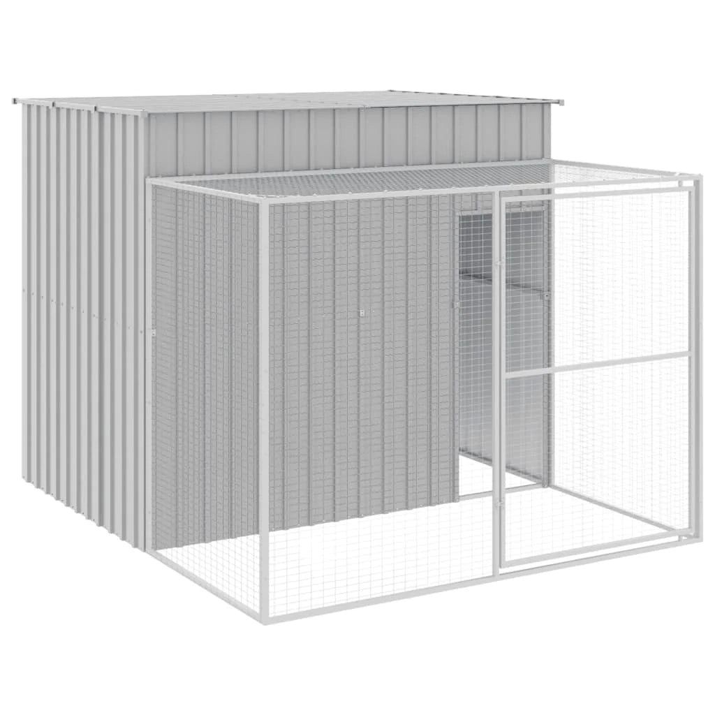 Cuccia per cani con recinto chiaro 214 x 253 x 181 cm grigio 02_0043505
