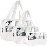 Tas di bagno trasparente per donne e uomini, organizzatore di bagno impermeabile, contenitore di make-up con chiusura a raccatto e grande capacità