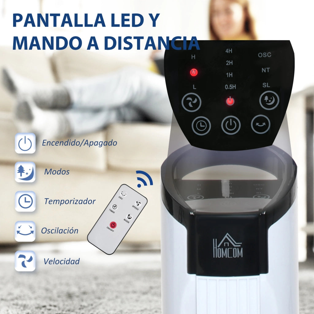 Ventilatore a Torre 50W con Telecomando ¨C zephmum ¨C Bianco ?20x78,5 cm