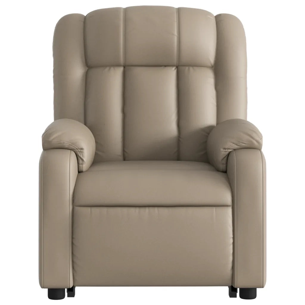 vidaXL Poltrona Alzapersone Massaggi Reclinabile Cappuccino Similpelle