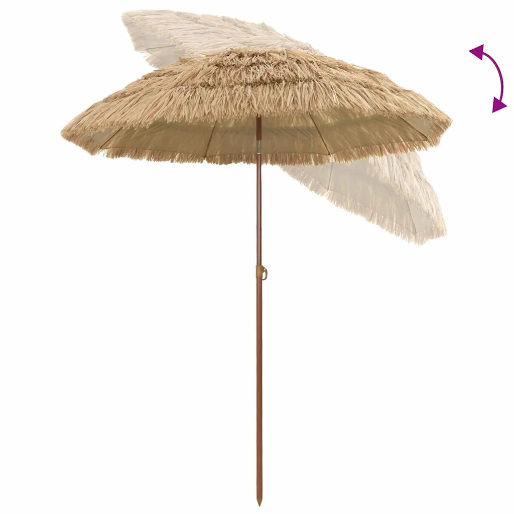 vidaXL Ombrellone da Spiaggia Marrone Ø 160 x 196 cm Acciaio