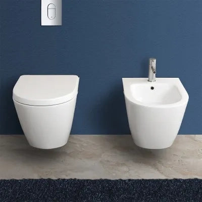 Set sanitari sospesi rimless Resort con Wc Bidet e Copriwater ultraslim rallenty