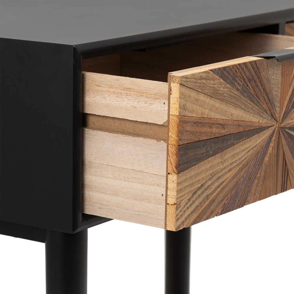 Mobile da ingresso in legno e metallo con 1 cassetto e 1 ripiano marrone 80X42X79