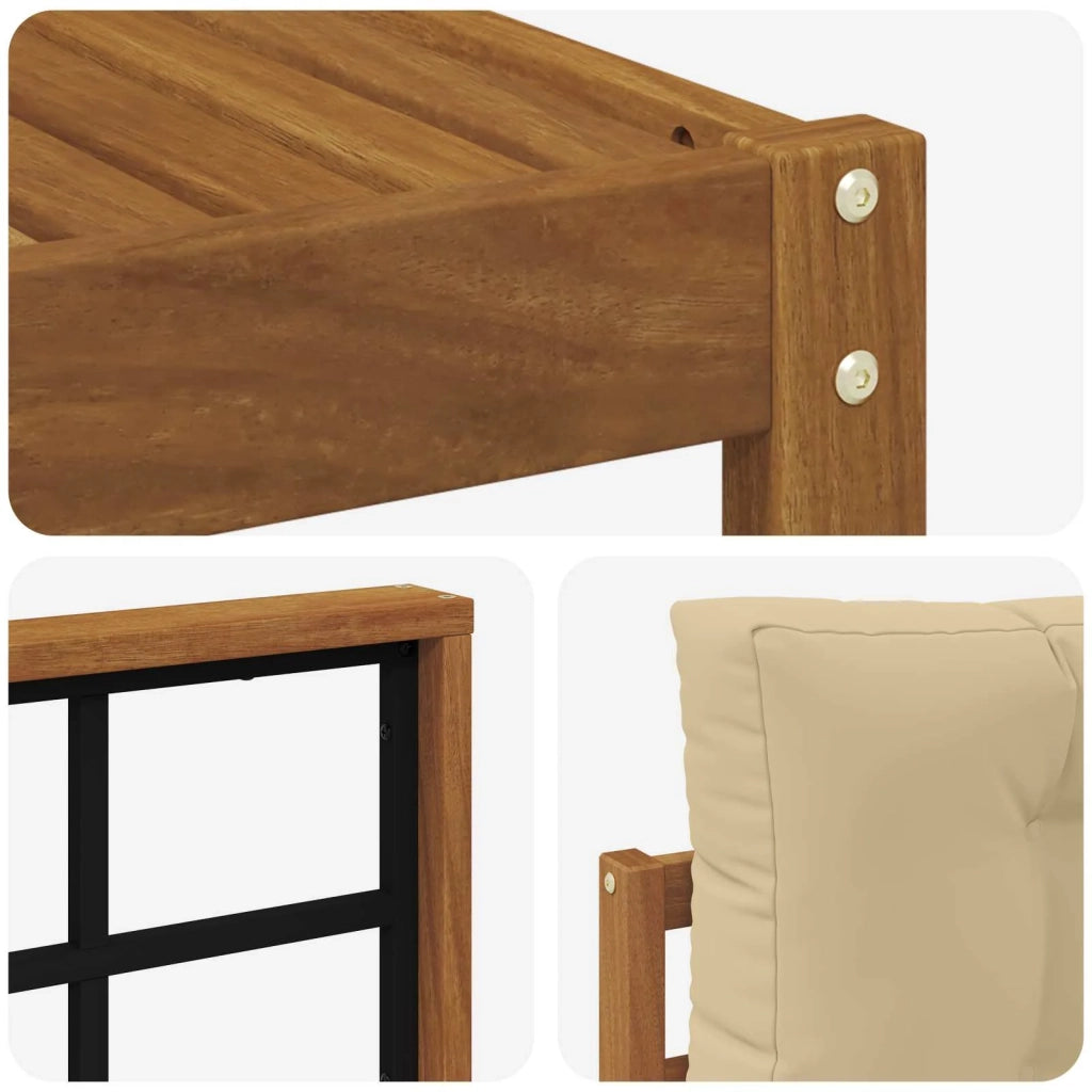 Set di divani da esterno con cuscino 6 pcs Naturale e Beige 3367976
