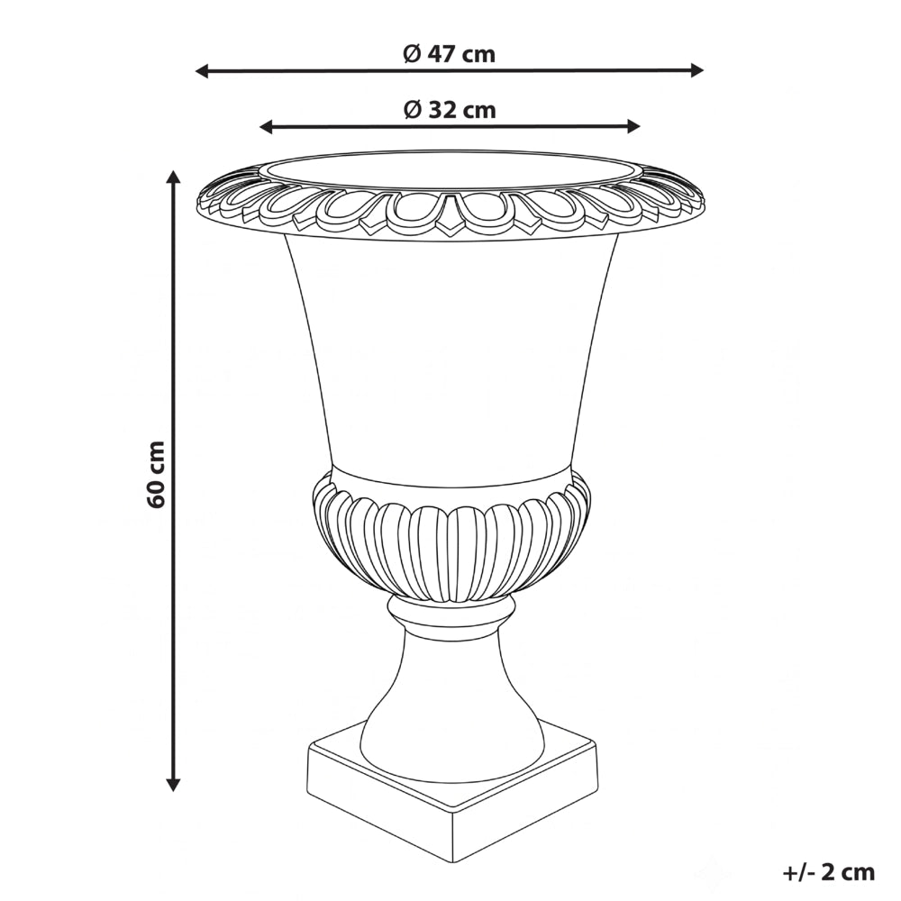 Fioriera alta in miscela di pietra, vaso da giardino per interni ed esterni, 47x60 cm, color tortora giardino terrazzo