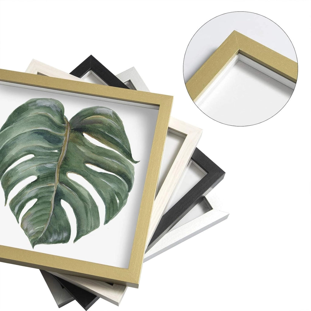 Set di 10 Cornice 3D per Foto da Muro Cornici 30x30cm per Oggetti Fino a 1,5cm, Cornici Fotografiche Multiple da Tavolo Portafoto Sospeso in Legno Passepartout Incluso, Nero