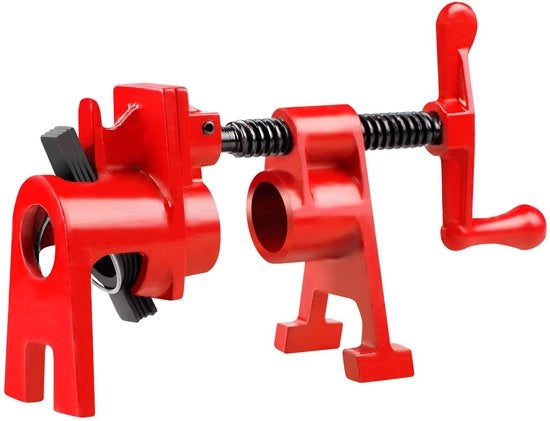 Set di attacchi per tubi - 4 pezzi - Acciaio inossidabile - Per tubi e condotti - Costruzione robusta - Manopola ergonomicamente progettata - Alta resistenza al tempo - Attacchi per tubi