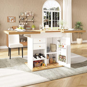 Tavolo estensibile - Xylo - 110-140x80cm con scaffale vino bianco
