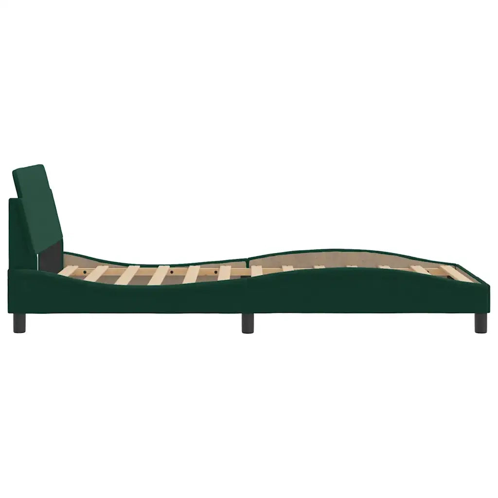 vidaXL Giroletto senza Materasso Verde Scuro 100x200 cm in Velluto