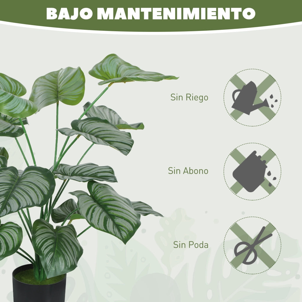 Pianta Artificiale Decorativa 65 cm ¨C Xylo ¨C con Vaso e Foglie Verde per Interno