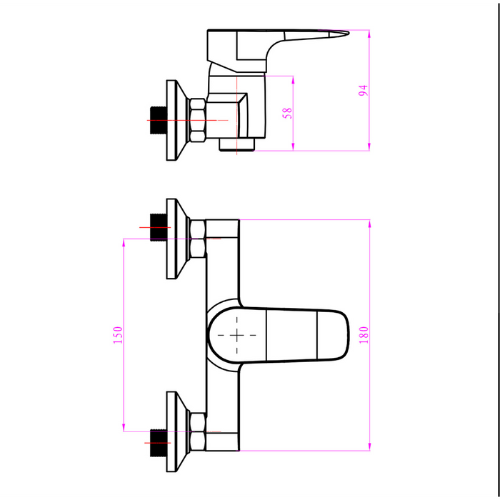 Serie miscelatori da bagno completo di doccia saliscendi