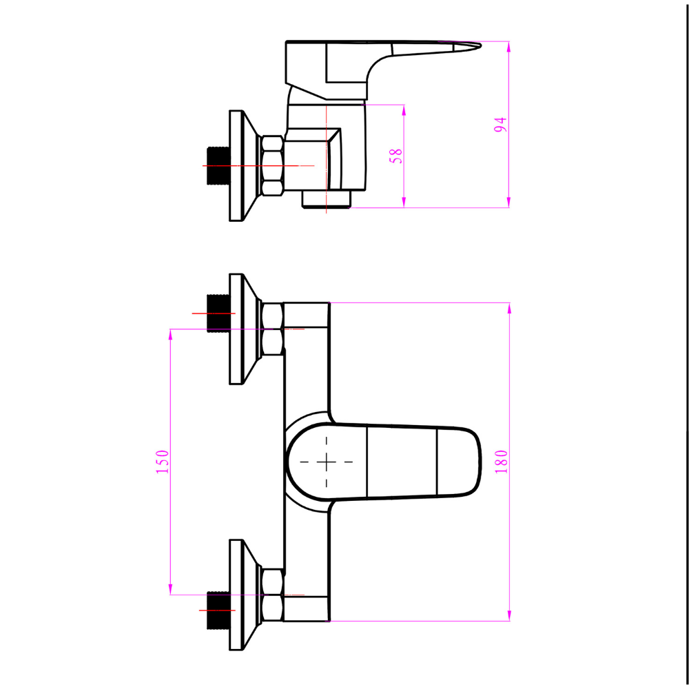 Serie miscelatori da bagno completo di doccia saliscendi