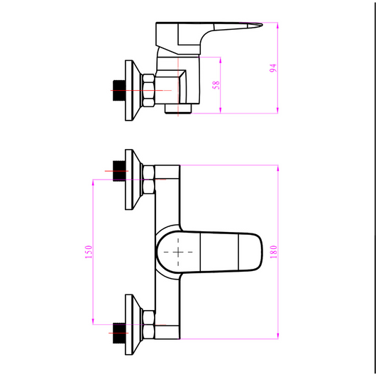 Serie miscelatori da bagno completo di doccia saliscendi