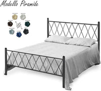 Letto in Ferro Battuto Moderno una piazza e mezza PIRAMIDE cm 120x190 Artigianale colore Rame