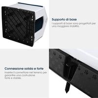 Cuccia per Cani da Esterno Impermeabile, Canile Villa per Cani in PP Resina, Bianco/Blu (69 x 64 x 71 cm)