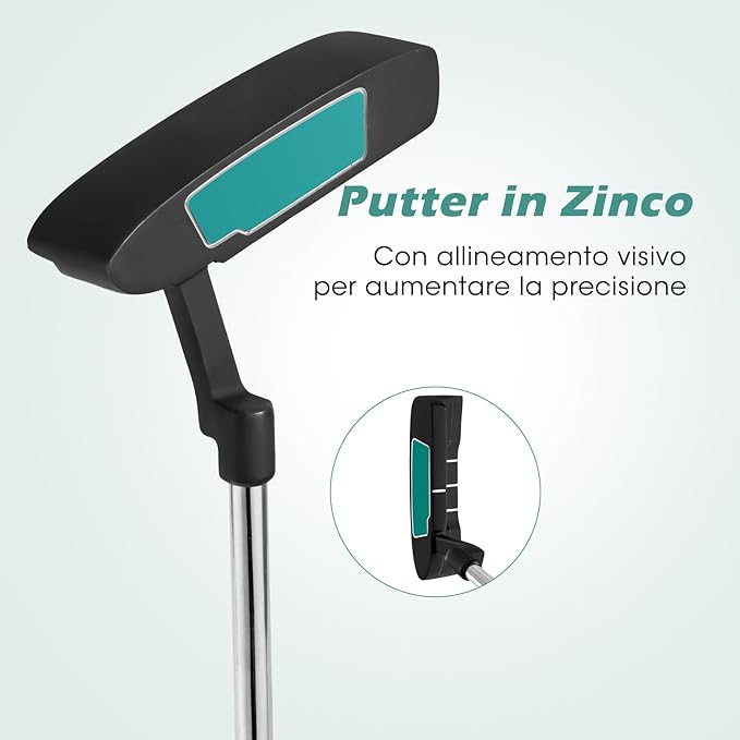 Set Completo di Mazze da Golf per Uomo, Include Driver 1 da 460CC, Fairway 3, Ibrido 5, Ferri 5, 6, 7, 8, 9, P e S, Putter e Borsa Portatile Leggera, Destrorso
