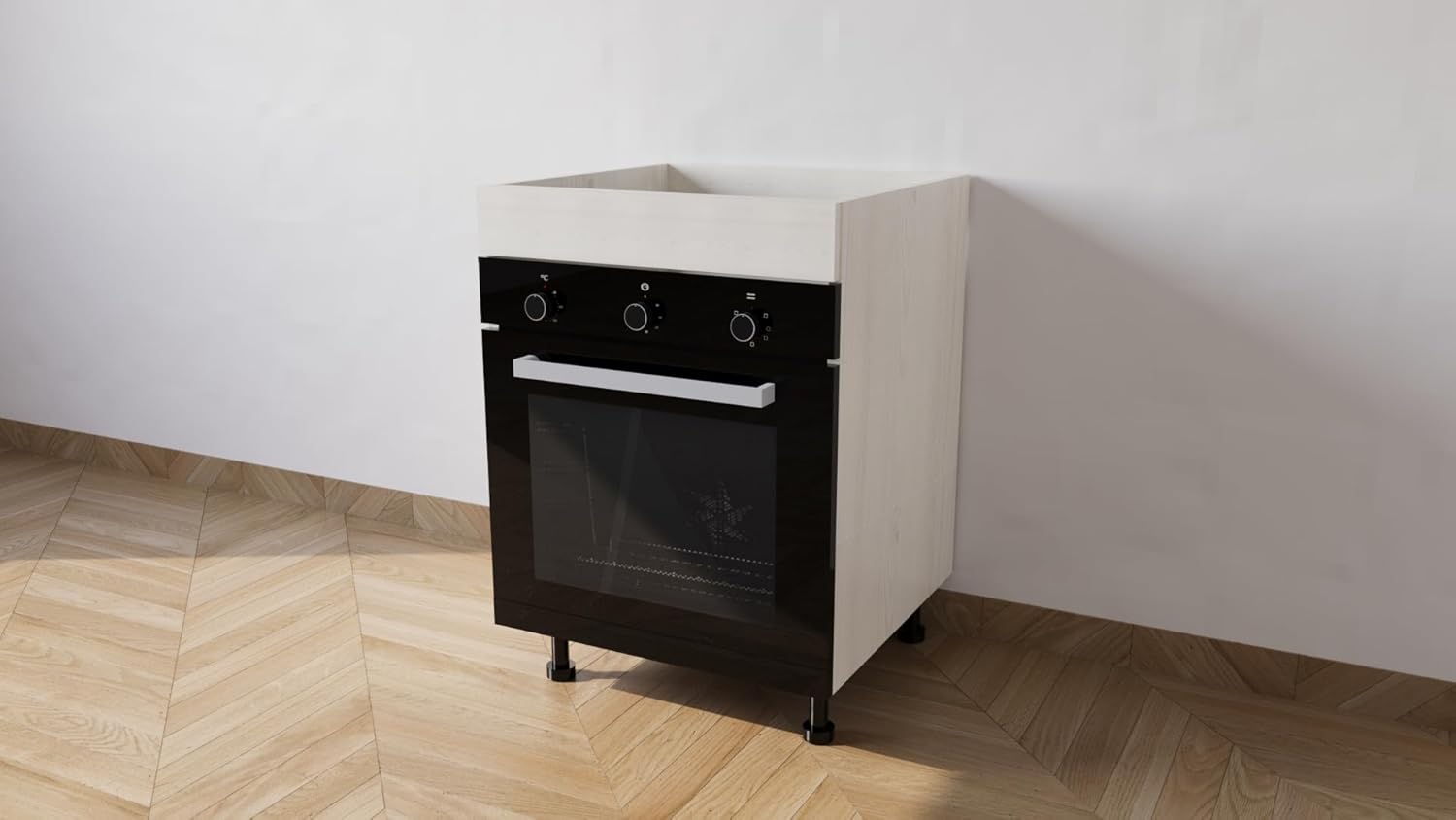 Mobile Base forno il legno L 60 x H 72 x P 55,5 cm in kit colore Larice Bianco