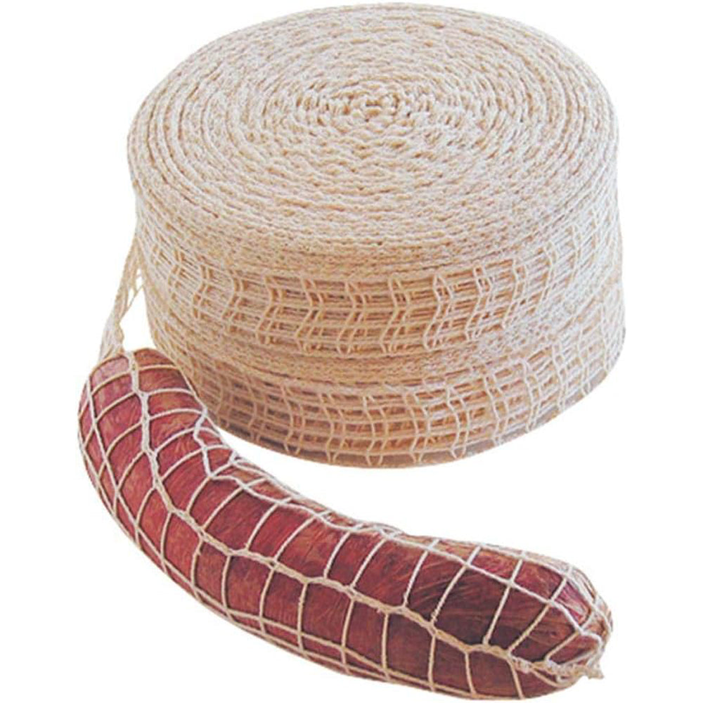 RETE ALIMENTARE ELASTICA PER CARNE E INSACCATTI COTONE E LATTICE QUADRI 18 Ø12cm L:50m 4F 018118